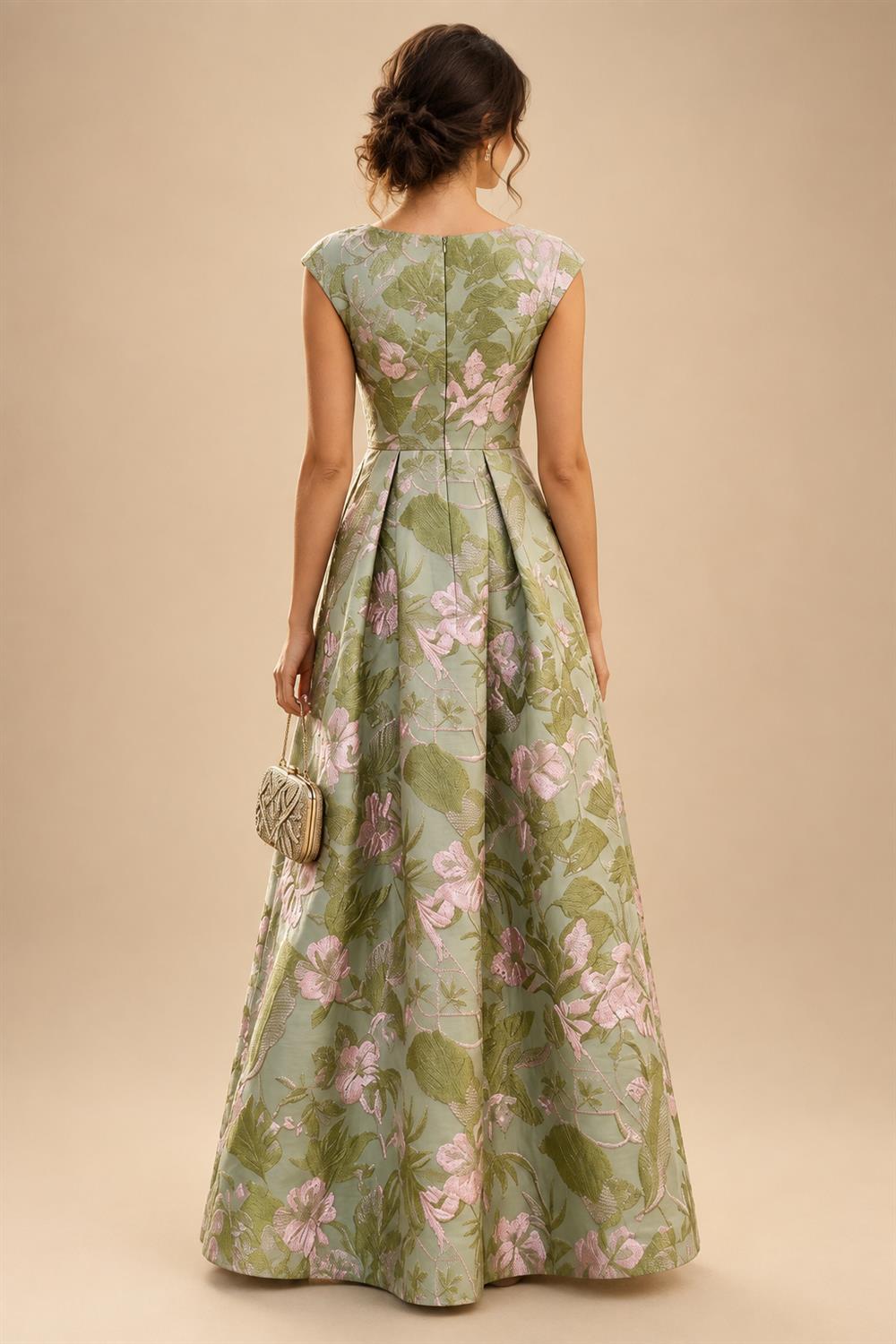 Lace V-Neck Floor-Length Mother of the Bride & Groom Dresses for Women with Ruffles (SHI22501076)