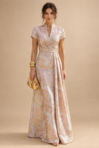A-Line/Princess Scoop Neck Pleated Satin Evening Dresses with Sequins (SHI22500066)