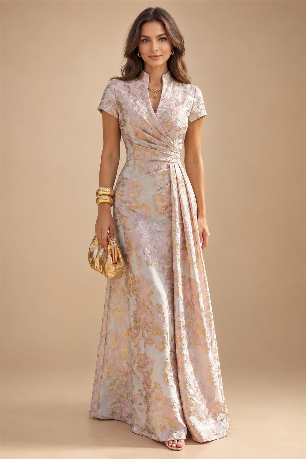 A-Line/Princess Off Shoulder Chiffon Floor-Length Mother of the Bride & Groom Dresses with Sequin, Lace Appliques & Pleats (SHI22501662)