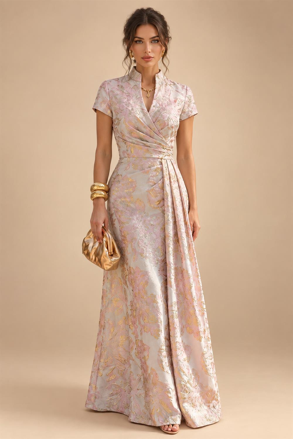 Satin Scoop Neck Mother of the Bride & Groom Dresses with 3D Flower (SHI22500338)