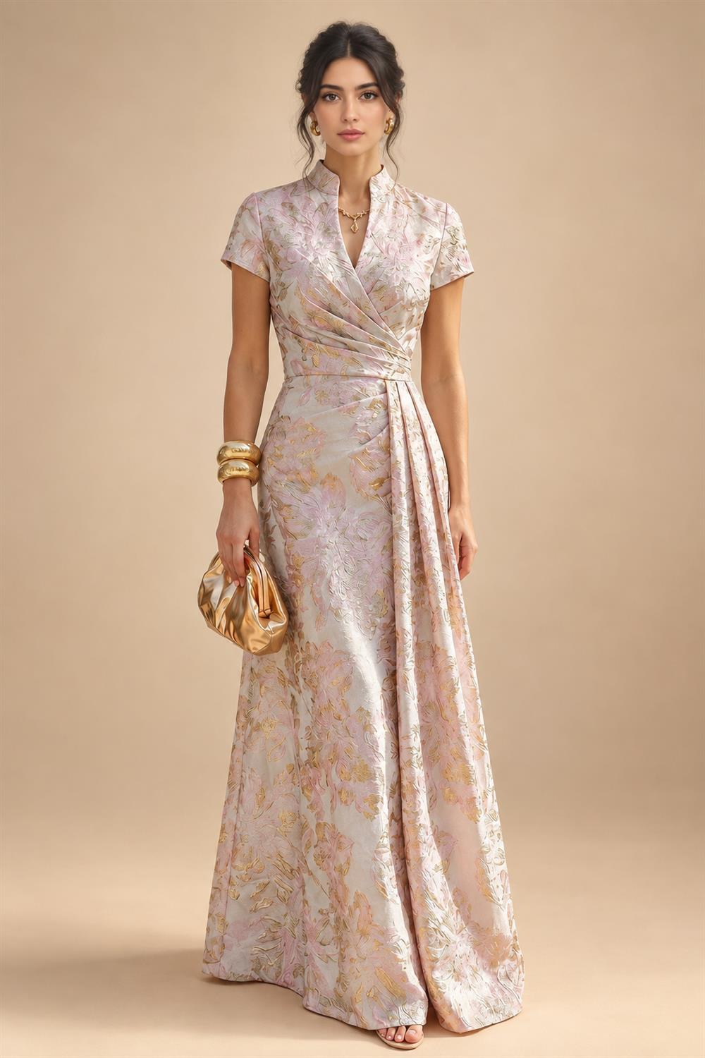 Chiffon A-Line/Princess Scoop Neck Short Mother of the Bride & Groom Dresses Tiered (SHI22500912)