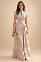Chiffon A-Line/Princess Scoop Neck Floor-Length Mother of the Bride & Groom Dresses with Tiered Layers (SHI22501536)