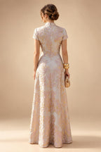 Sheath Satin Tea-Length Mother of the Bride & Groom Dresses with 3/4 Bell Sleeves & Crystal Embellished Belt (SHI22500471)