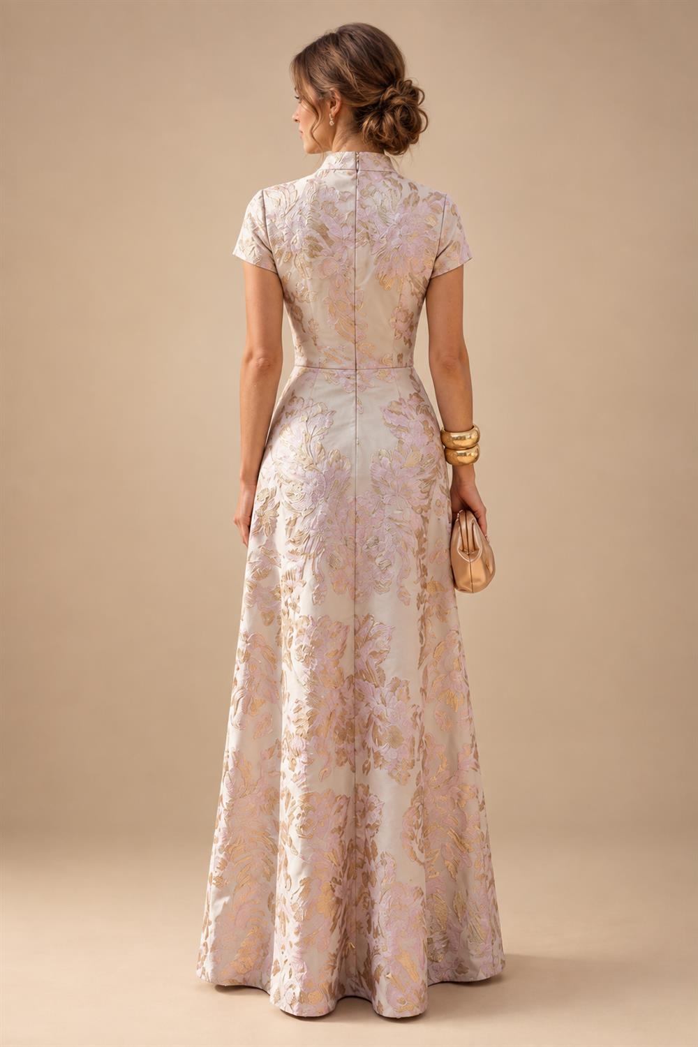 A-Line/Princess Scoop Neck Pleated Satin Evening Dresses with Sequins (SHI22500066)