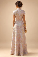 A-Line/Princess Off Shoulder Chiffon Floor-Length Mother of the Bride & Groom Dresses with Sequin, Lace Appliques & Pleats (SHI22501662)