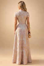 Satin A Line Round Neck Ruched Pleats Mother of the Bride & Groom Dresses (SHI22500952)