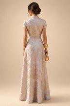 A-Line/Princess Strapless Jacquard Mini Homecoming Dresses with Bow & Pearls (SHI22370552)