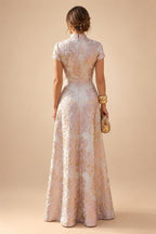Chiffon A-Line/Princess Scoop Neck Floor-Length Mother of the Bride & Groom Dresses with Tiered Layers (SHI22501536)