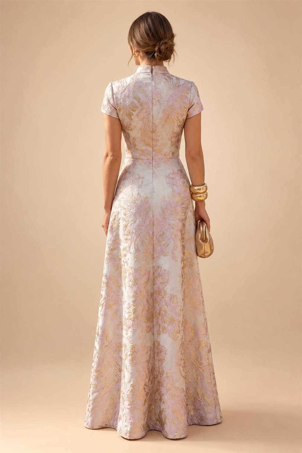 Chiffon A-Line/Princess Scoop Neck Floor-Length Mother of the Bride & Groom Dresses with Tiered Layers (SHI22501536)
