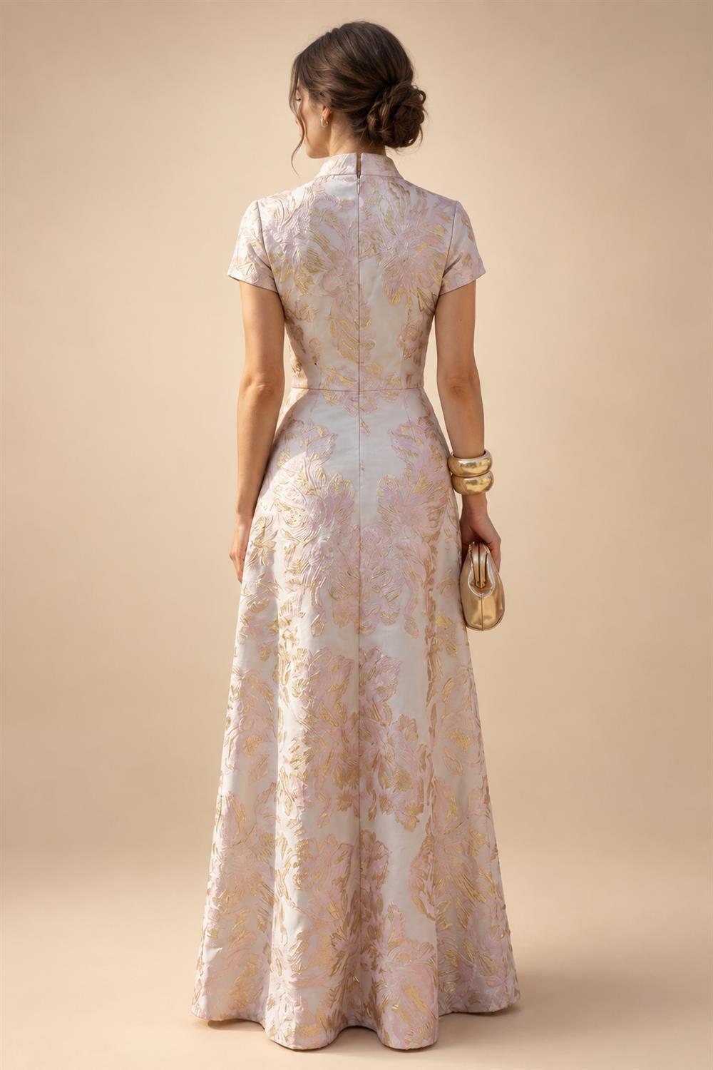 A-Line/Princess V-Neck Chiffon Floor-Length Mother of the Bride & Groom Dresses with Lace Appliques & Ruffles (SHI22501563)