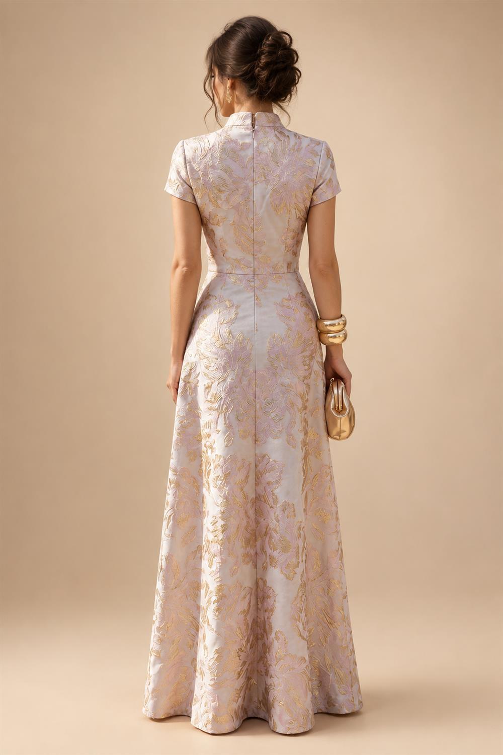 A-Line/Princess Scoop Neck Pleated Satin Evening Dresses with Sequins (SHI22500066)