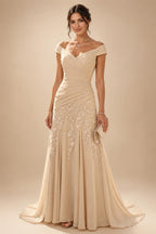 Cape Sleeve Floral Jacquard Satin Tea-Length Ruched Mother of the Bride Dresses 2 Piece (SHIA22500528)