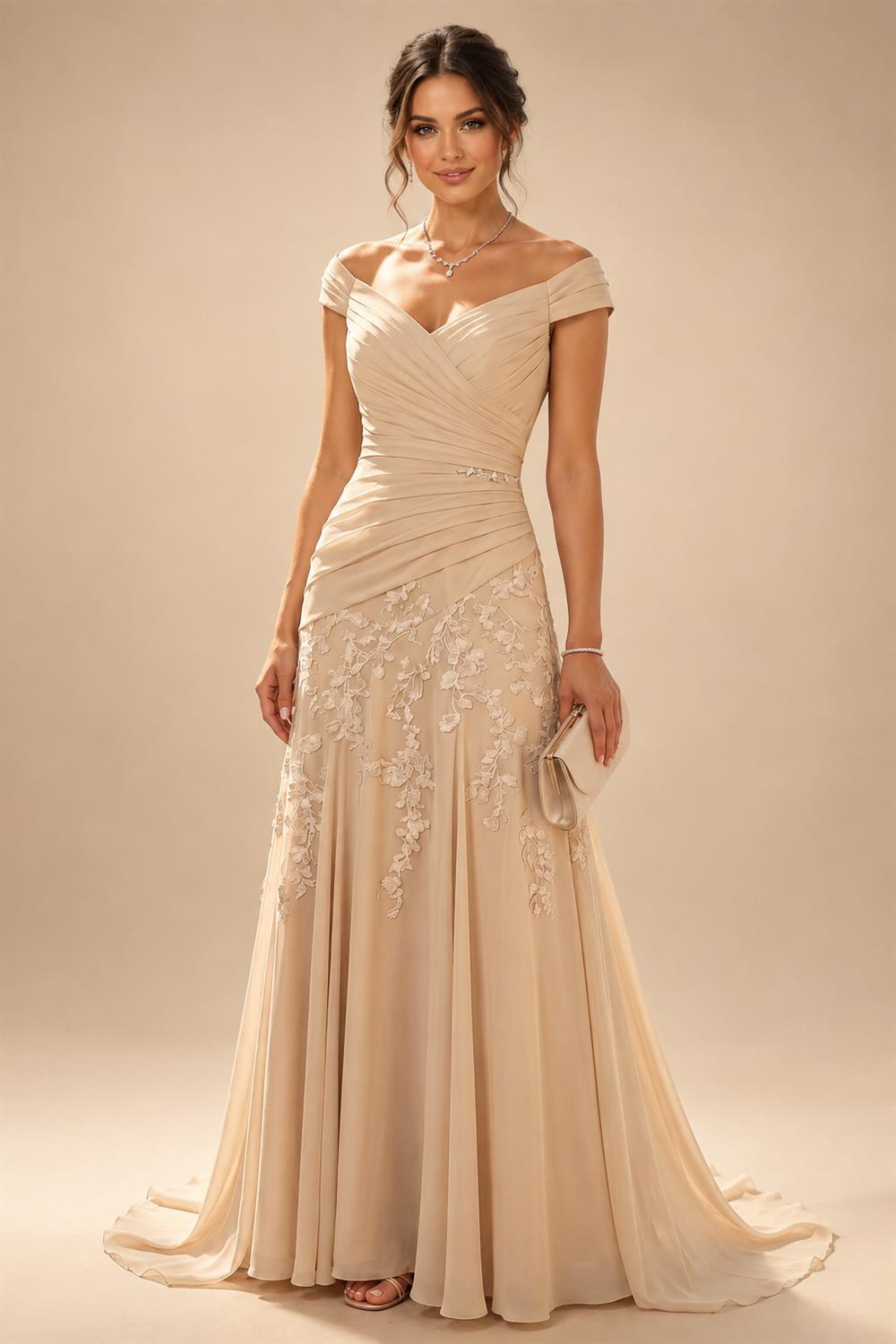 A-Line/Princess Scoop Neck Pleated Satin Evening Dresses with Sequins (SHI22500066)