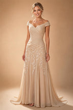 A-Line/Princess Scoop Neck Chiffon Maxi Mother of the Bride & Groom Dresses with Ruffles (SHI22501599)