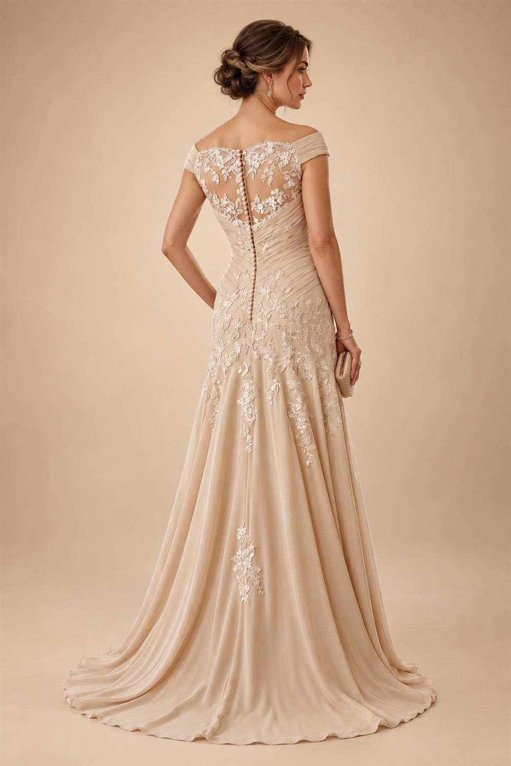 A-Line/Princess V-Neck Chiffon Floor-Length Mother of the Bride & Groom Dresses with Lace Appliques & Ruffles (SHI22501563)