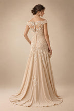 Cape Sleeve Floral Jacquard Satin Tea-Length Ruched Mother of the Bride Dresses 2 Piece (SHIA22500528)