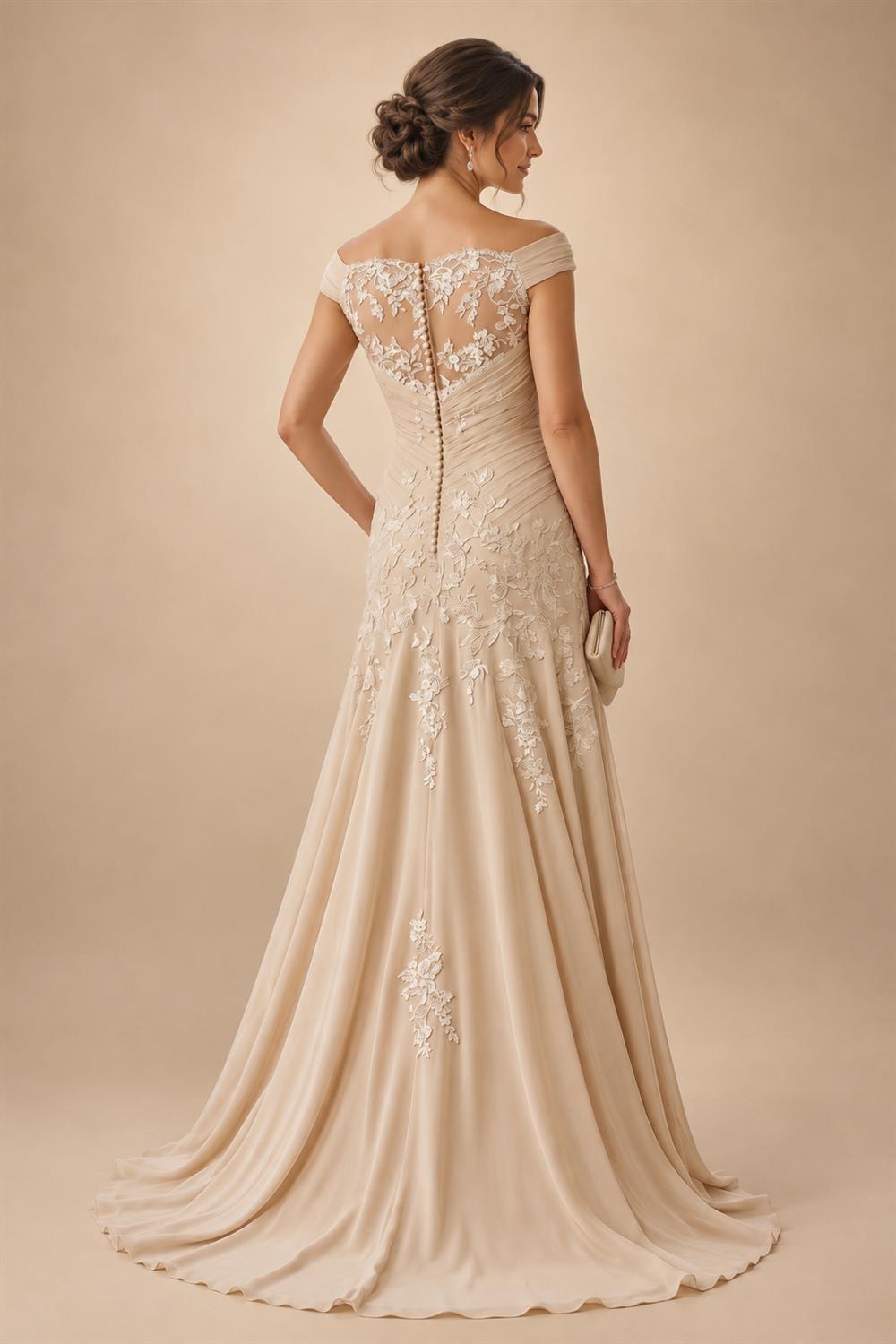 A-Line/Princess Scoop Neck Chiffon Maxi Mother of the Bride & Groom Dresses with Ruffles (SHI22501599)