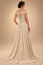 Sheath/Column Scoop Neck Velvet Floor-Length Mother of the Bride & Groom Dresses with Rhinestones (SHI22501640)