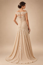 Pantsuit Scoop Neck Satin Maxi Mother of the Bride Pantsuits with Fluffy Feather Trim Cuffs (SHI22501692)