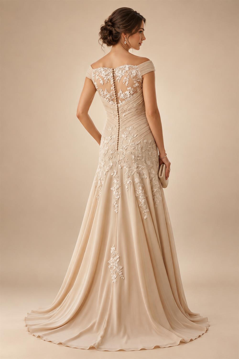 Scoop Neck Chiffon Floor-Length Mother of the Bride & Groom Jumpsuit with Lace Appliques (SHI22501558)