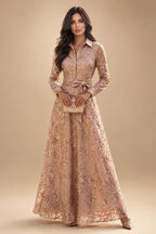 Sequin Floral A-Line/Princess V-Neck Floor-Length Mother of the Bride & Groom Dresses with 3D Flowers & Pleats (SHI22501348)