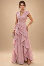 A-Line/Princess Scoop Neck Chiffon Maxi Mother of the Bride & Groom Dresses with Ruffles (SHI22501599)