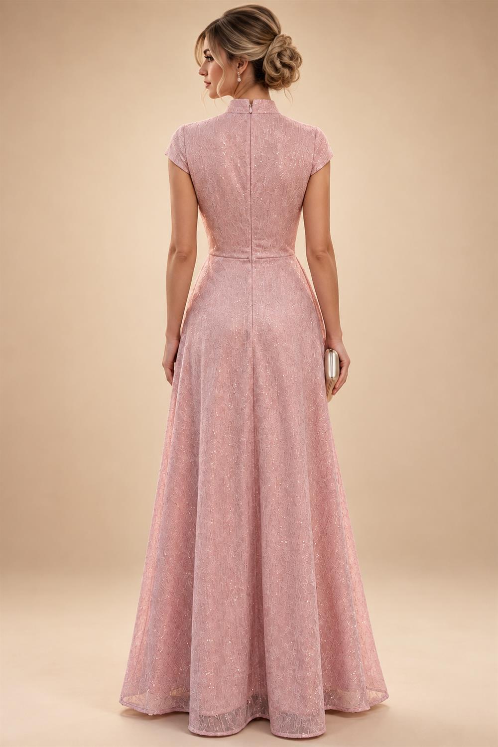 Scoop Neck Chiffon Floor-Length Mother of the Bride & Groom Jumpsuit with Lace Appliques (SHI22501558)