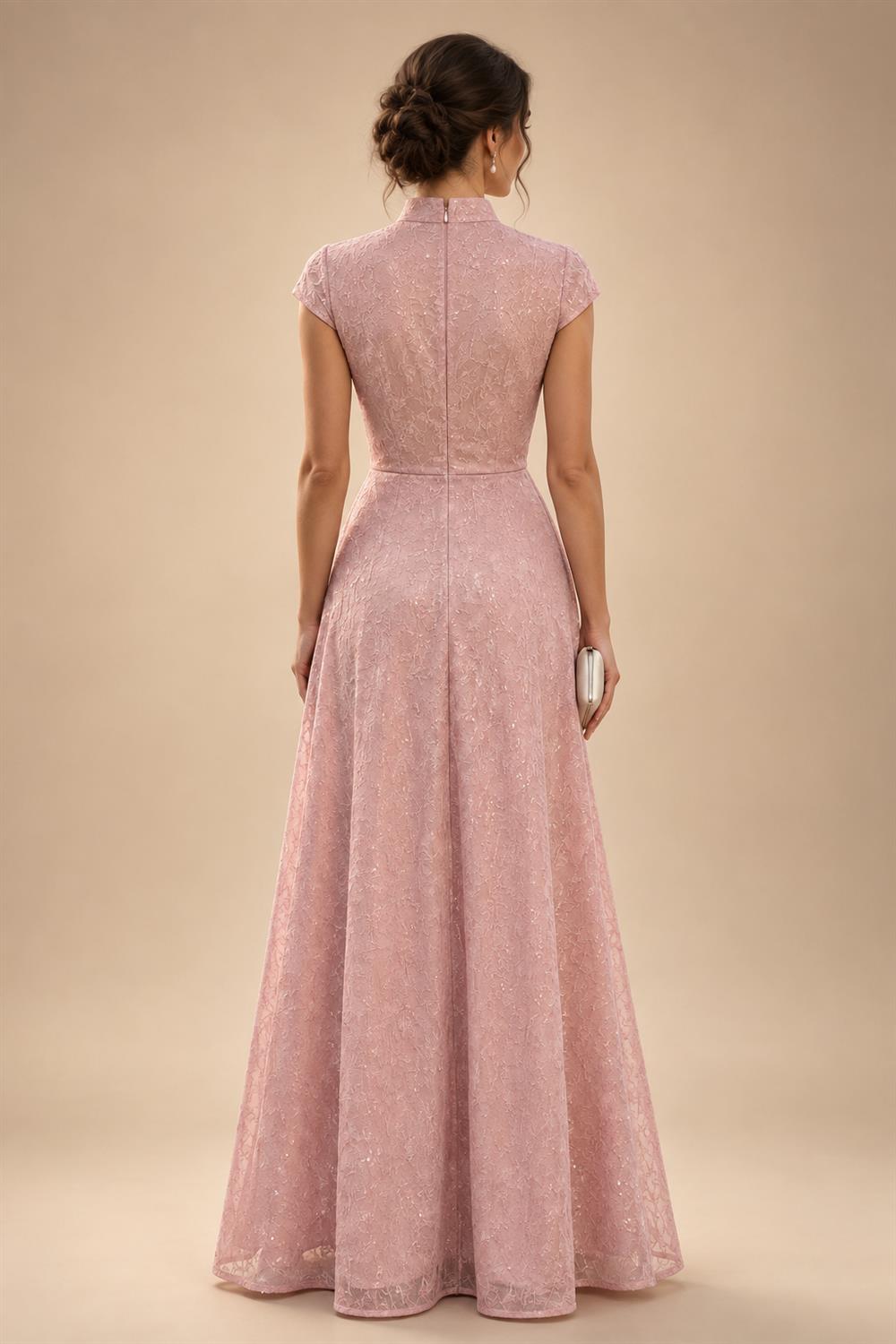 A-Line/Princess V-Neck Floral Print High-Low Mother of the Bride & Groom Dresses with Ruched Bodice (SHI22501569)