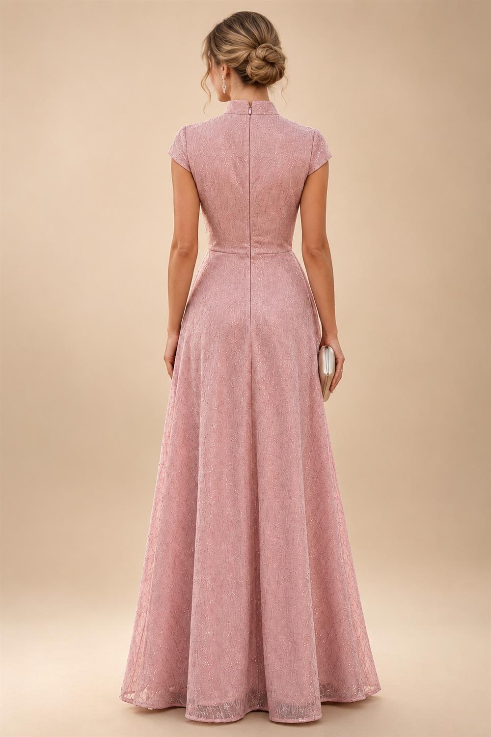 A-Line/Princess Off Shoulder Chiffon Floor-Length Mother of the Bride & Groom Dresses with Sequin, Lace Appliques & Pleats (SHI22501662)