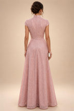 Sheath Floral Jacquard Off Shoulder Mother of the Bride & Groom Dresses with Flower (SHI22500777)