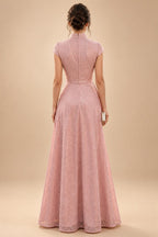 Sheath Chiffon Cape Sleeves Maxi Mother of the Bride & Groom Dresses with Ruched Waist (SHI22500727)