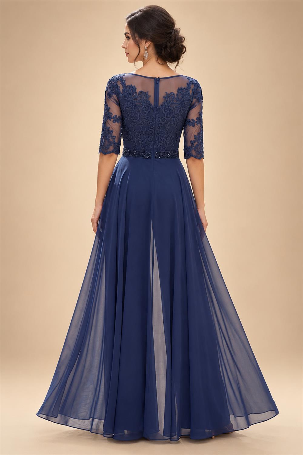 Scoop Neck Chiffon Floor-Length Mother of the Bride & Groom Jumpsuit with Lace Appliques (SHI22501558)