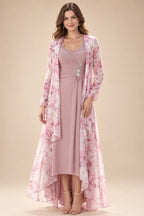 A-Line/Princess Off Shoulder Chiffon Maxi Mother of the Bride & Groom Dresses with Lace Appliques, Rhinestone & Pleats (SHI22501655)