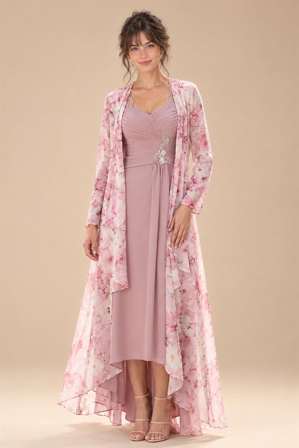 A-Line/Princess Strapless Lace Appliques Floor-Length Mother of the Bride & Groom Dresses with Pleats, Ruched Waist & Sweep Train (SHI22501664)
