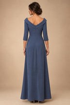 A-Line/Princess Off Shoulder Chiffon Floor-Length Mother of the Bride & Groom Dresses with Lace Appliques & Pleats (SHI22501566)