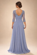 A-Line/Princess Sweetheart Chiffon Maxi Mother of the Bride & Groom Dresses with Lace Appliques & Ruched Bodice (SHI22501637)