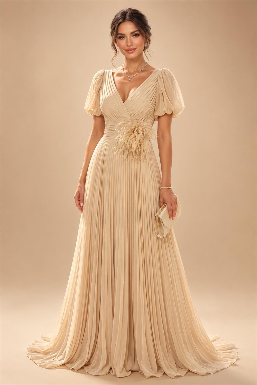 A-Line/Princess V-Neck Chiffon Floor-Length Mother of the Bride & Groom Dresses with Lace Appliques & Ruffles (SHI22501563)