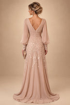 A-Line/Princess Scoop Neck Chiffon Maxi Mother of the Bride & Groom Dresses with Ruffles (SHI22501599)