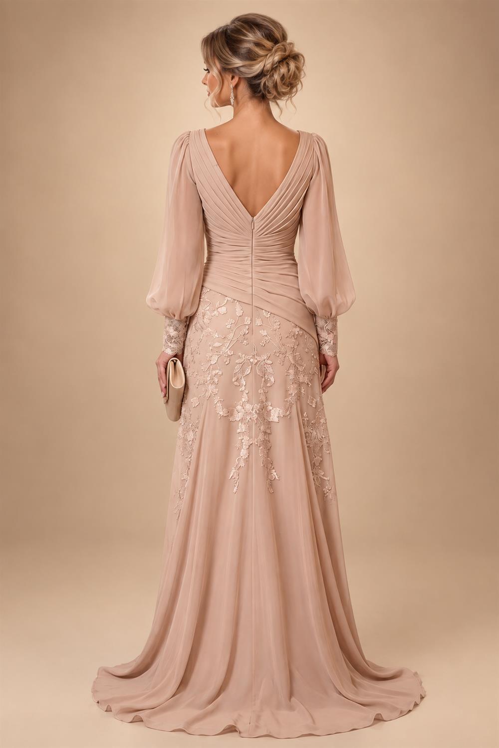 A-Line/Princess Scoop Neck Chiffon Maxi Mother of the Bride & Groom Dresses with Ruffles (SHI22501599)