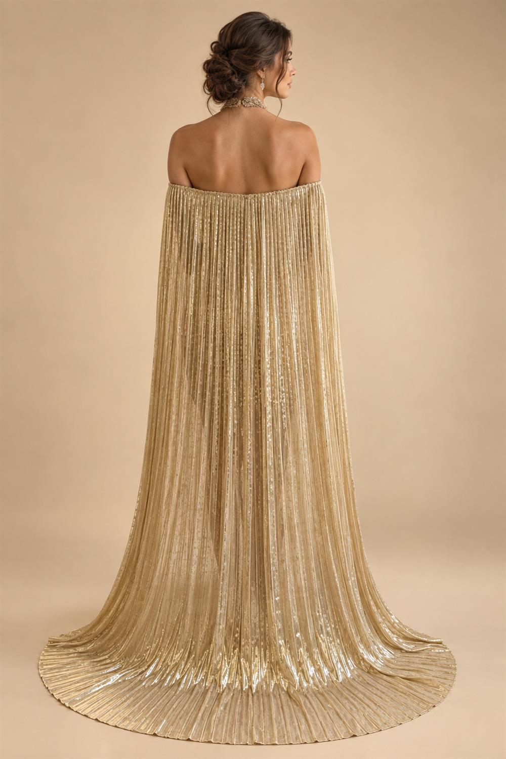 A-Line/Princess Scoop Neck Pleated Satin Evening Dresses with Sequins (SHI22500066)