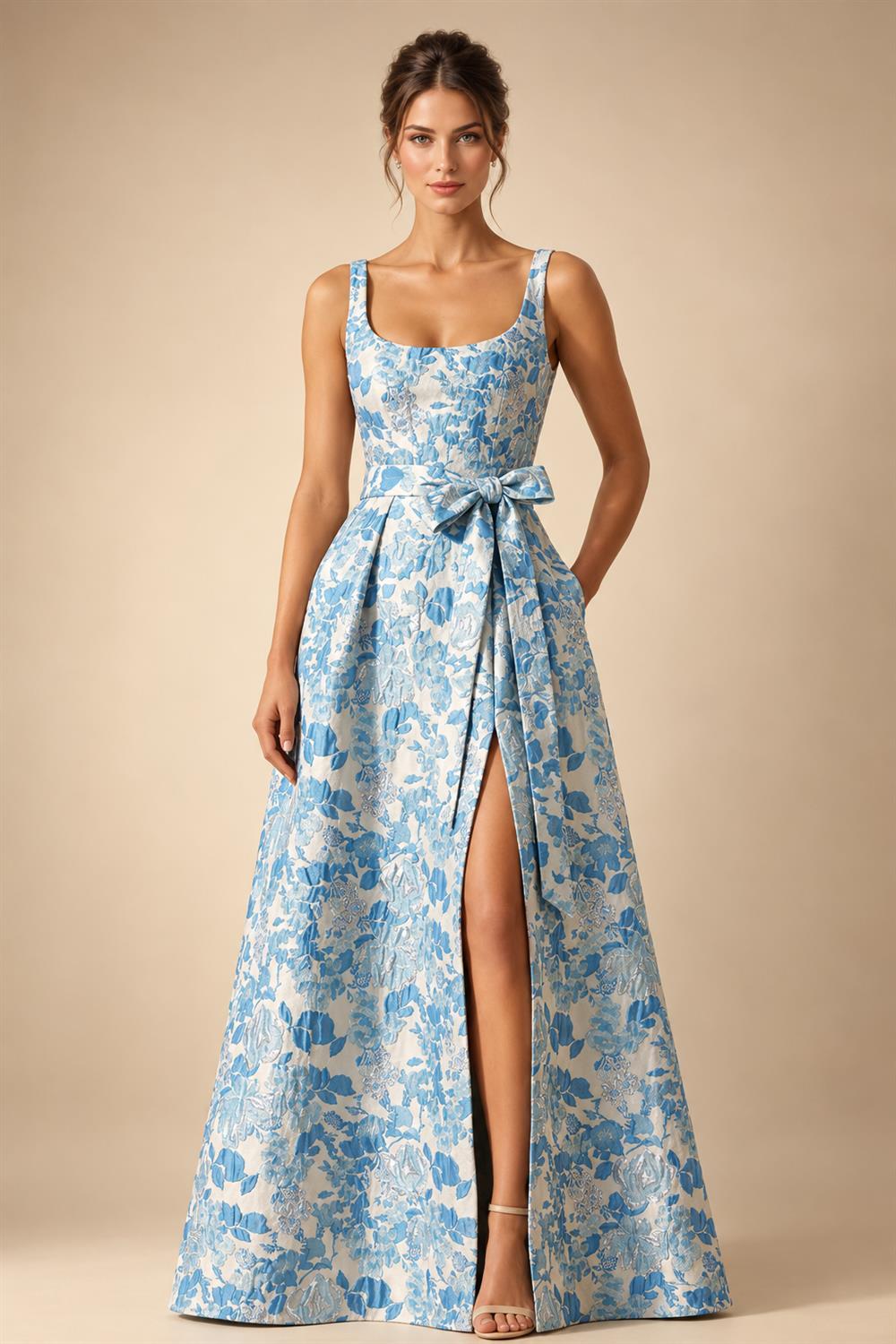 A-Line/Princess Strapless Jacquard Mini Homecoming Dresses with Bow & Pearls (SHI22370552)