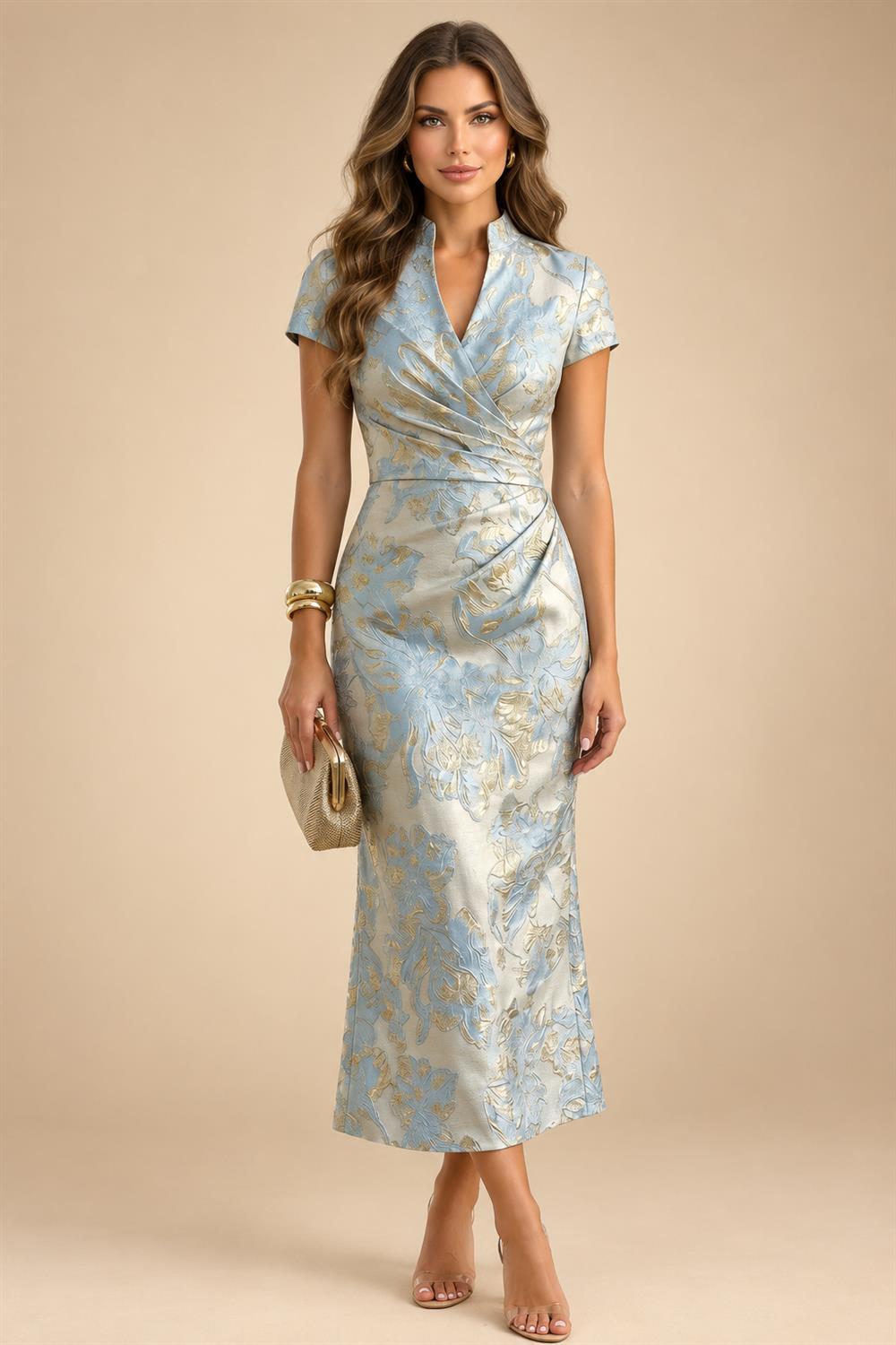 Sheath/Column Scoop Neck Velvet Floor-Length Mother of the Bride & Groom Dresses with Rhinestones (SHI22501640)