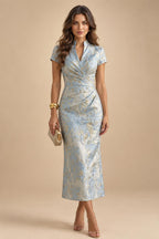 A-Line/Princess Strapless Jacquard Mini Homecoming Dresses with Bow & Pearls (SHI22370552)
