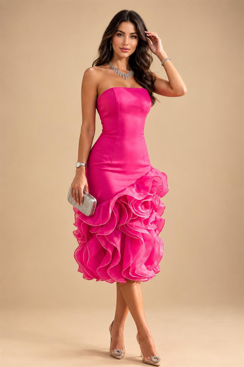 A-Line/Princess V-Neck Velvet Floor-Length Mother of the Bride & Groom Dresses with Ruched Waist (SHI22501614)