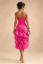 A-Line Chiffon Tiered Ruffles Mother of the Bride & Groom Dresses with Ruched Waist (SHI22500724)
