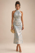 Sheath Chiffon Floral Print Cape Sleeves Mother of the Bride & Groom Dresses for Formal Wedding (SHI22500682)