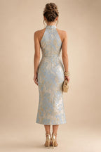 Jacquard A-Line/Princess Strapless Mini Homecoming Dresses with Bow & Pearls (SHI22370329)