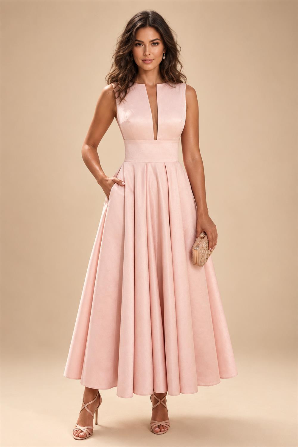 Jacquard Sheath/Column V-Neck Floor-Length Mother of the Bride & Groom Dresses with Ruffles & Ruched Waist (SHI22501060)