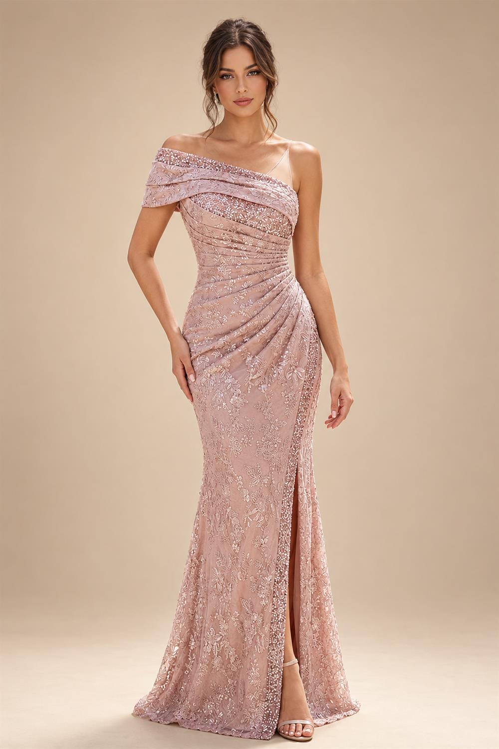 Sheath/Column Off Shoulder Chiffon Floor-Length Mother of the Bride & Groom Dresses with Lace Appliques (SHI22501551)