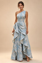 Sheath Floral Jacquard Off Shoulder Mother of the Bride & Groom Dresses with Flower (SHI22500777)